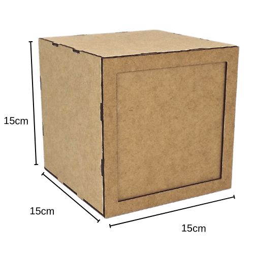Cubo em MDF 15x15x15cm Encaixe Desmontável com Moldura