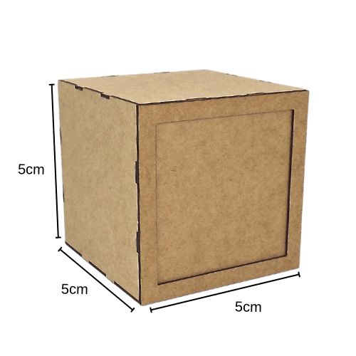Cubo em MDF 5x5x5cm Encaixe Desmontável com Moldura