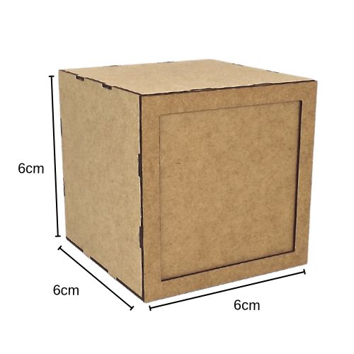 Cubo em MDF 6x6x6cm Encaixe Desmontável com Moldura