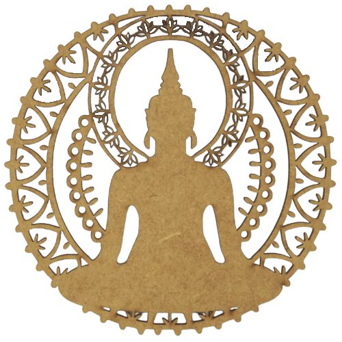 Mandala Ornamentos Buda 15x15cm em MDF