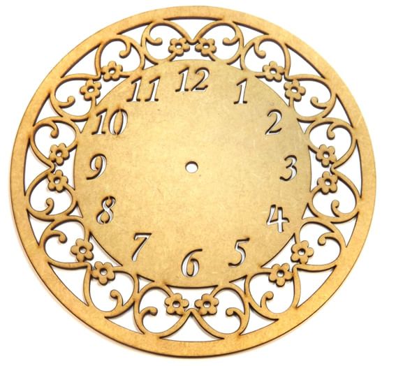 Relógio Margaridas com Número e Borda 33x33cm em MDF