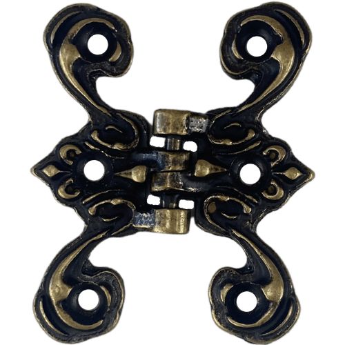 Dobradiça Borboleta Colonial M em Metal Ouro Velho 4,1x3,3cm