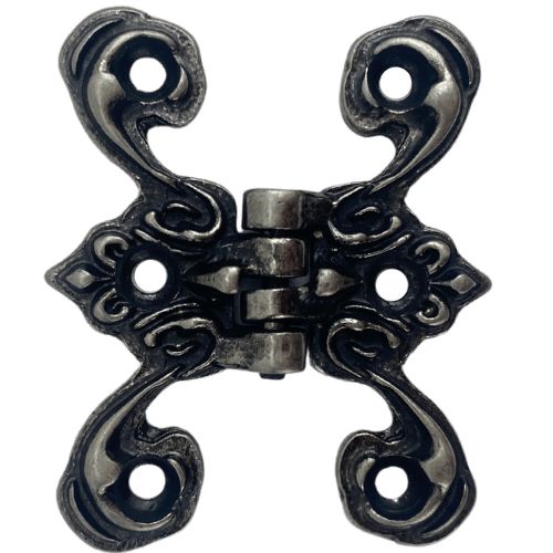 Dobradiça Borboleta Colonial M em Metal Prata Velho 4,1x3,3cm