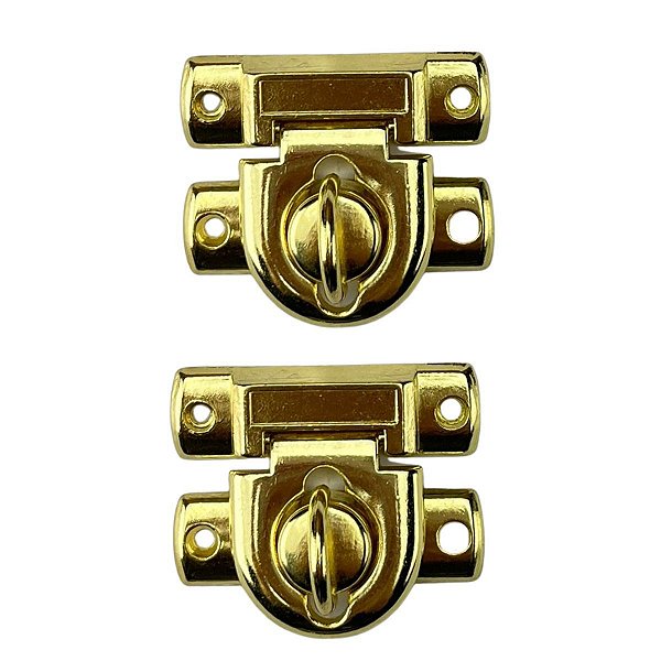 Fecho Cadeado G em Metal Dourado 4,1x3,4cm Kit com 2 peças