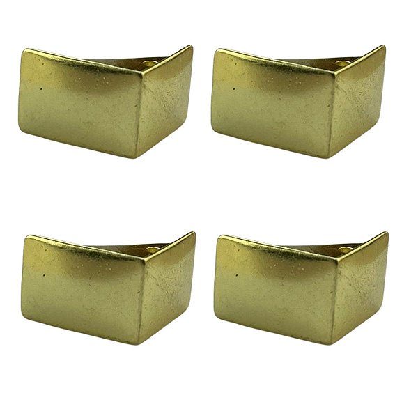 Pezinho Cantoneira Reta em Metal Dourado 2,1x2,1cm Kit com 4 peças
