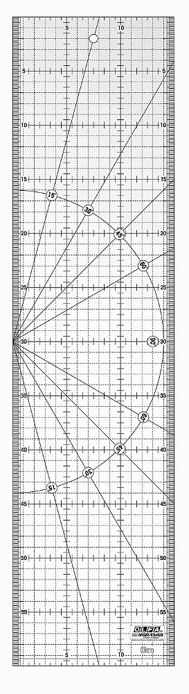 Regua de Quilt Olfa Quadriculada MQR-15x60cm (INATIVO)