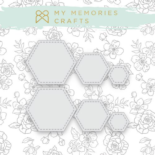 Kit Apliques em Acrílico Adesivados My Memories Crafts MMCMV-020 Hexagonal