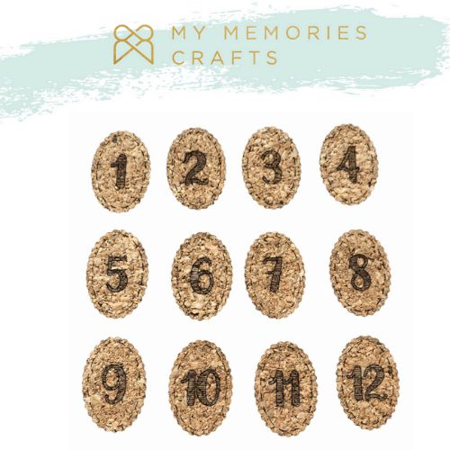 Kit Apliques em Cortiça Adesivados My Memories Crafts MMCMW2-013 Números
