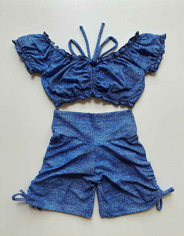 Conjunto Vitality Jeans Escuro Fake