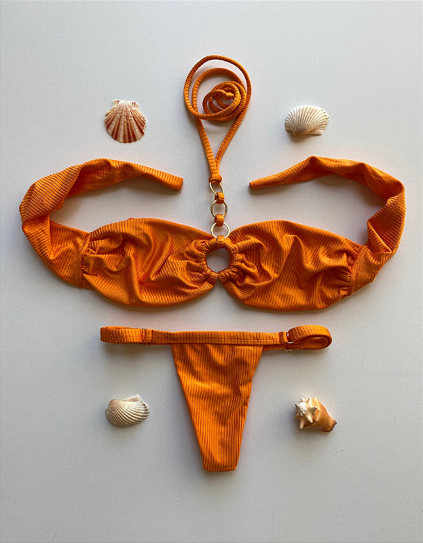 Biquíni Irene Laranja Canelado