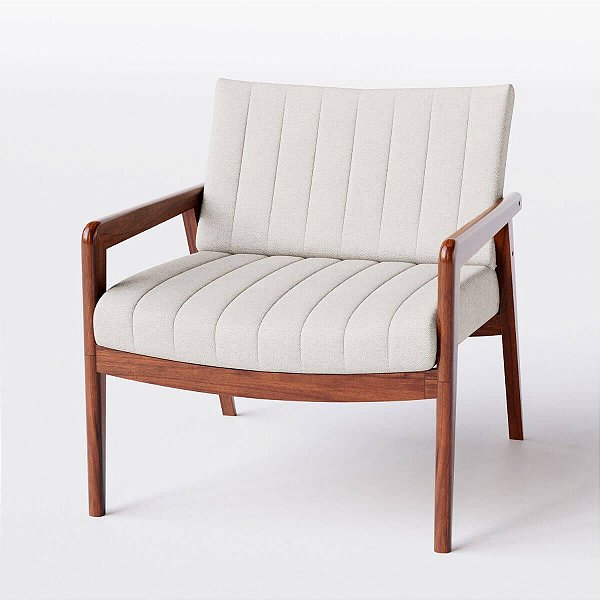 Poltrona Atenas Linho Off White Pérola