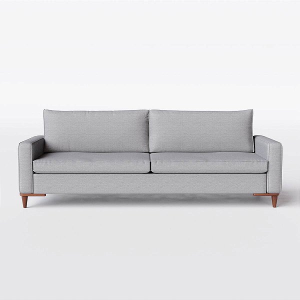 Sofá Living Fixo em Linho Cinza Médio 2,40m Viena