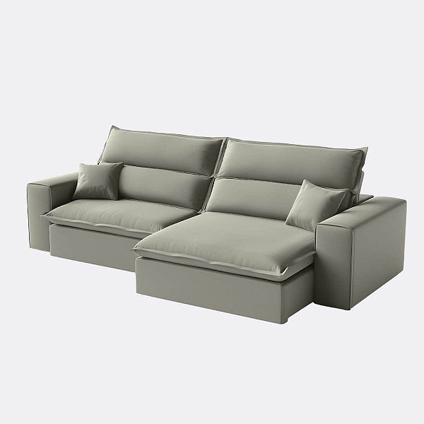 Sofá Retrátil e Reclinável 2,30m em Suede Real Castor - Atlanta - Home Mobily