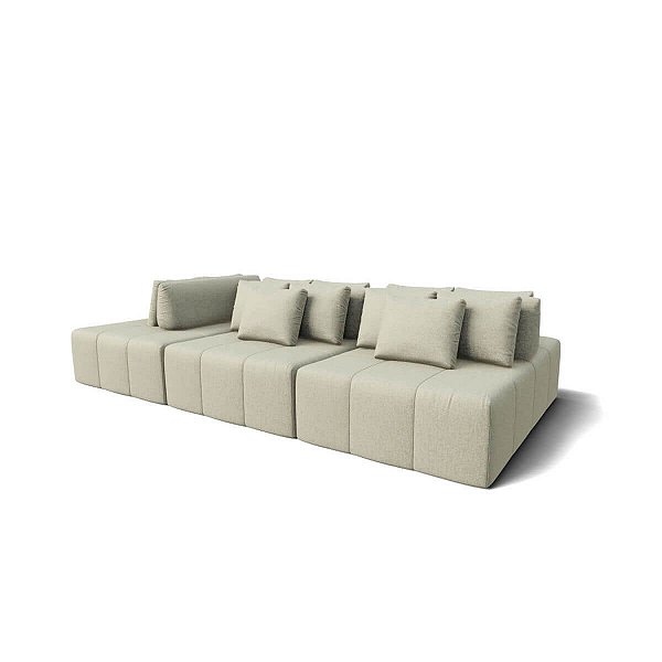 Sofá Ilha Modulado 3,60m em Linho Off White - Santorini - Home Mobily