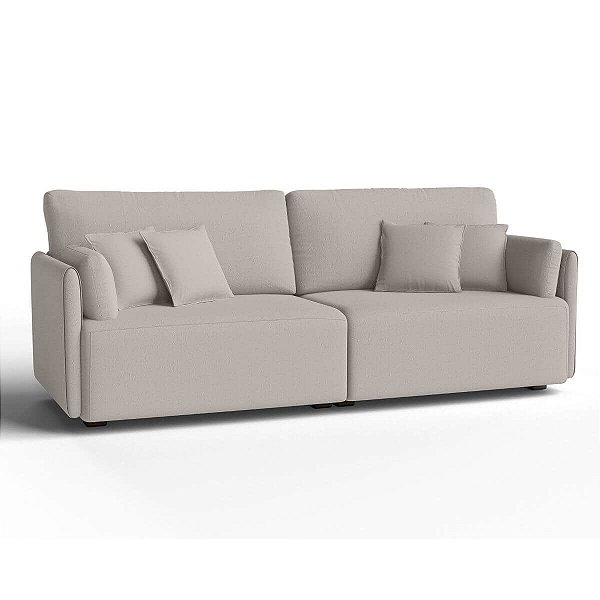 Sofá Living Modulado 2,00m em Veludo Atenas Off White - Barcelona - Home Mobily