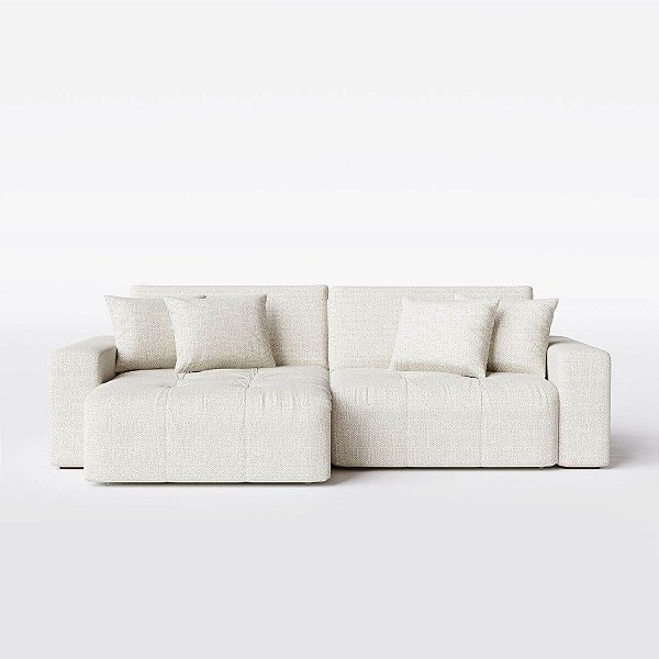 Sofá Estocolmo 2,56m em Linho Mar Off White - Home Mobily