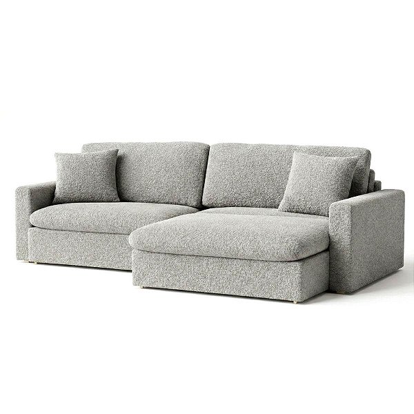 Sofá Cama Bélgica Sem Caixa 1,90m em Bouclé Cinza