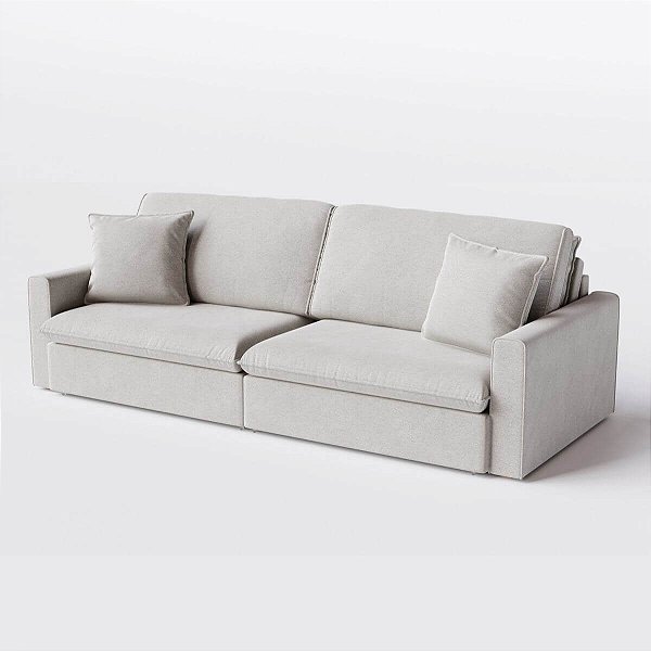 Sofá Cama Bélgica 2,10m em Linho Safira Off White - Home Mobily