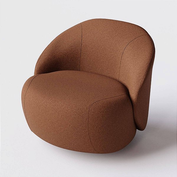 Poltrona Mônaco em Linho Folha Seca Terracota - Home Mobily