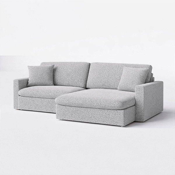 Sofá Cama Bélgica Sem Caixa 2,10m e Bouclé Cinza Claro