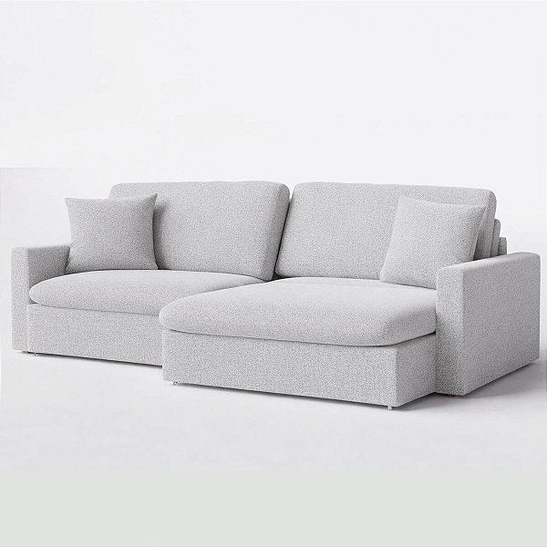 Sofá Cama Bélgica Sem Caixa 2,30m em Linho Cinza Claro