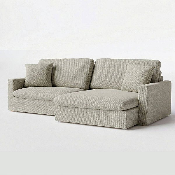 Sofá Cama Bélgica Sem Caixa 2,30m em Linho Bege Avelã