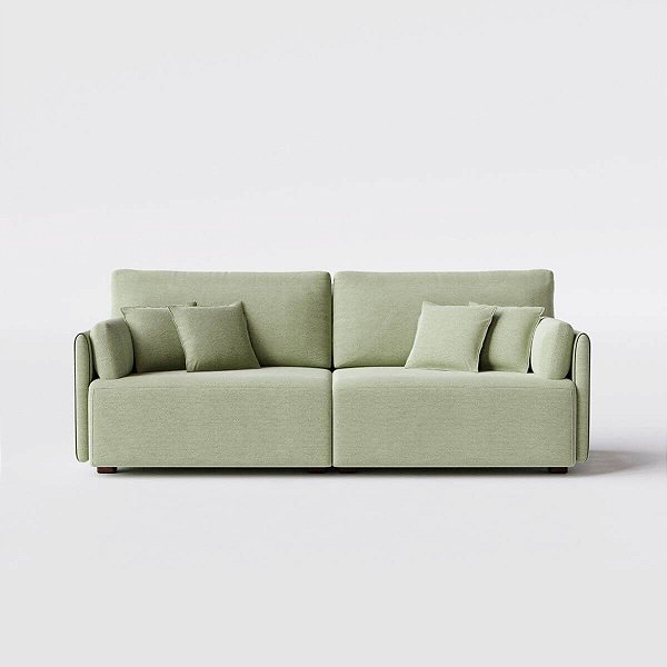 Sofá Living Barcelona 2,00m em Linho Columbia Premium Verde Militar - Home Mobily
