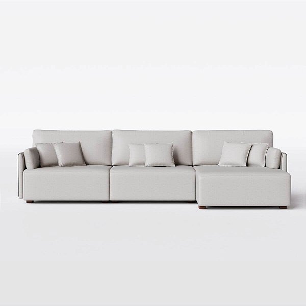 Sofá Living com Chaise Barcelona 3,25m em Chenille Bege