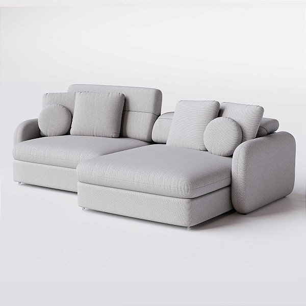 Sofá Denver Retrátil e Reclinável 1,94m em Chenille Paz Cinza Claro - Home Mobily