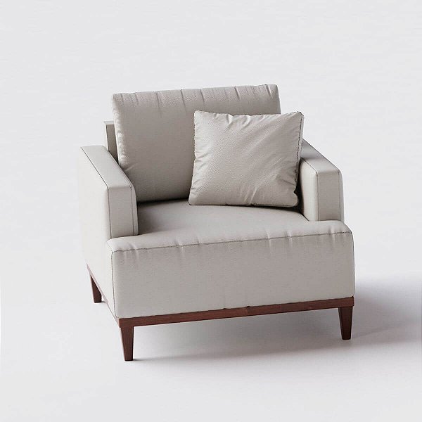 Poltrona Doha em Couro Off White