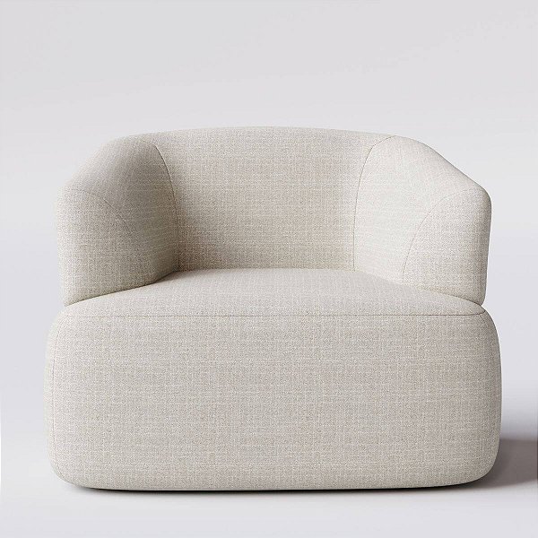 Poltrona Geórgia Giratória em Linho Carter Off White - Home Mobily