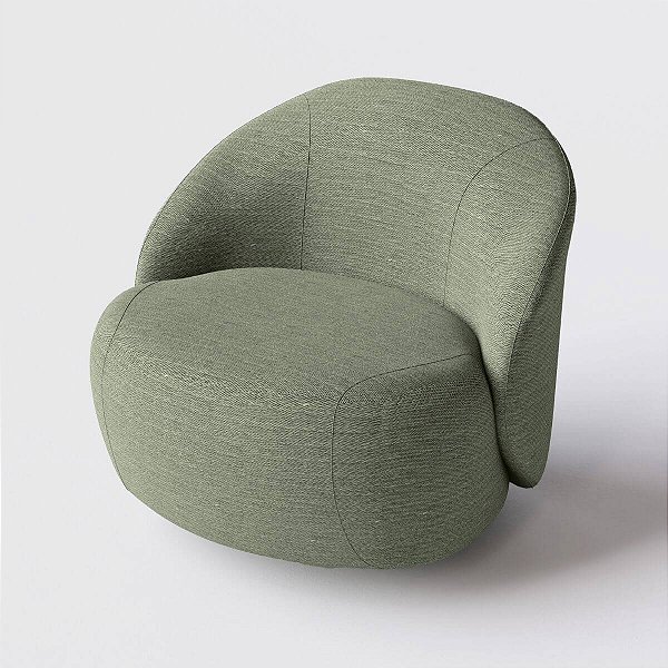 Poltrona Giratória Mônaco Linho Verde Claro