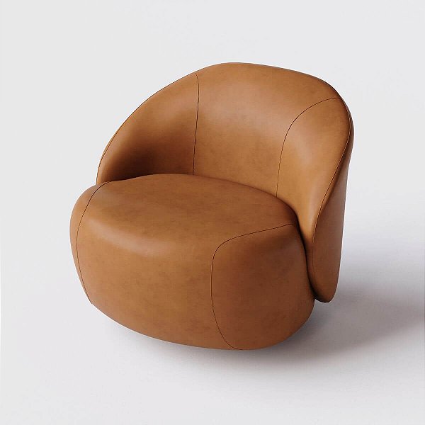 Poltrona Giratória Mônaco Corino Marrom