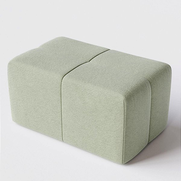 Puff Decorativo Santorini 50cm x 80cm em Linho Verde - Home Mobily