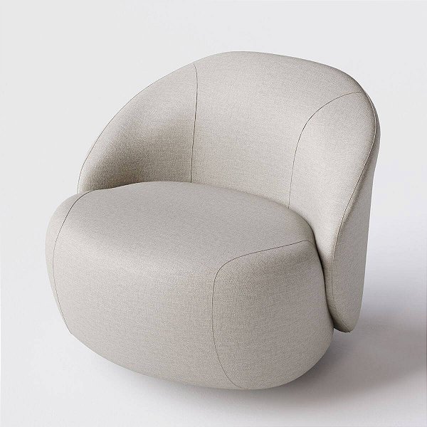 Poltrona Giratória Mônaco Chenille Bege