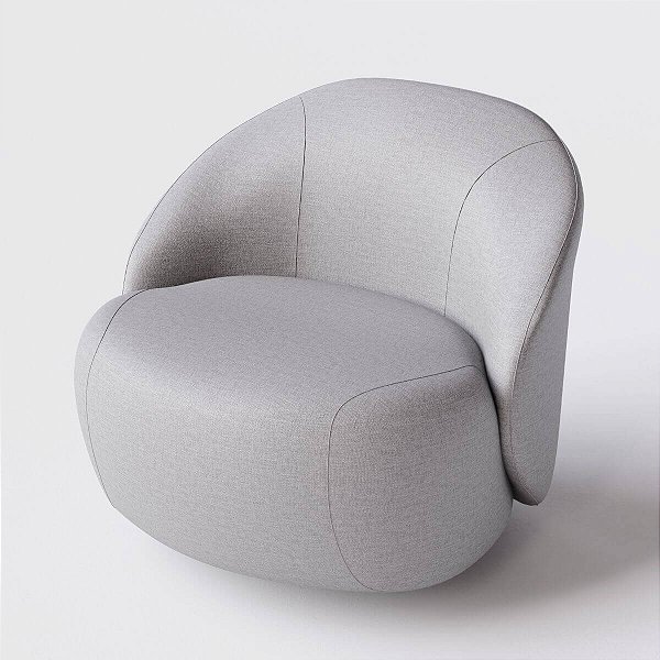 Poltrona Giratória Mônaco Chenille Cinza