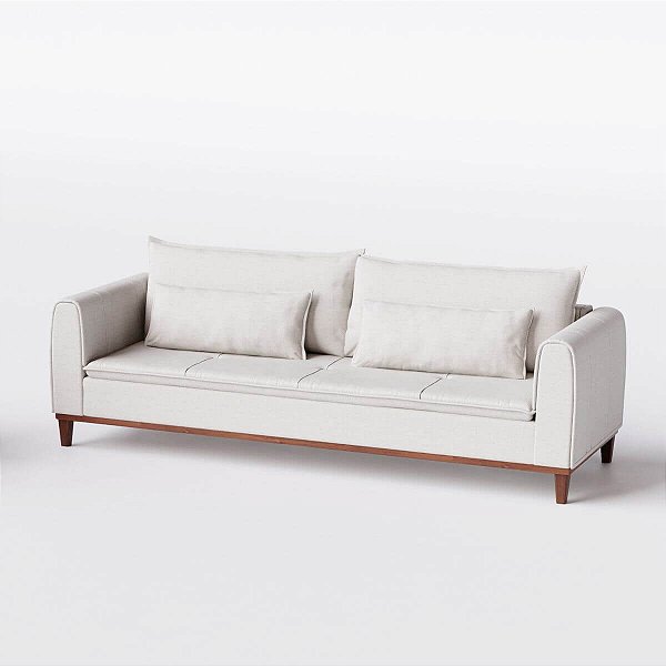 Sofá Living Lisboa 2,50m em Linho Off White Areia