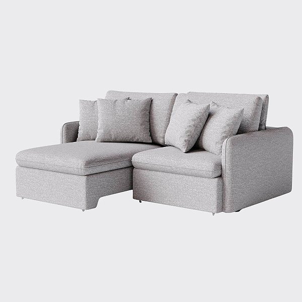 Sofá Áustria Retrátil e Reclinável 2,00m em Linho Cinza Mesclado