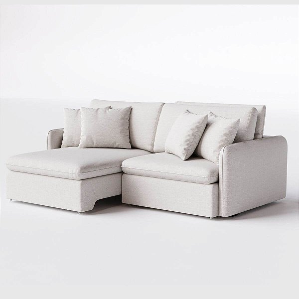 Sofá Áustria Retrátil e Reclinável 2,20m em Linho Off White Areia