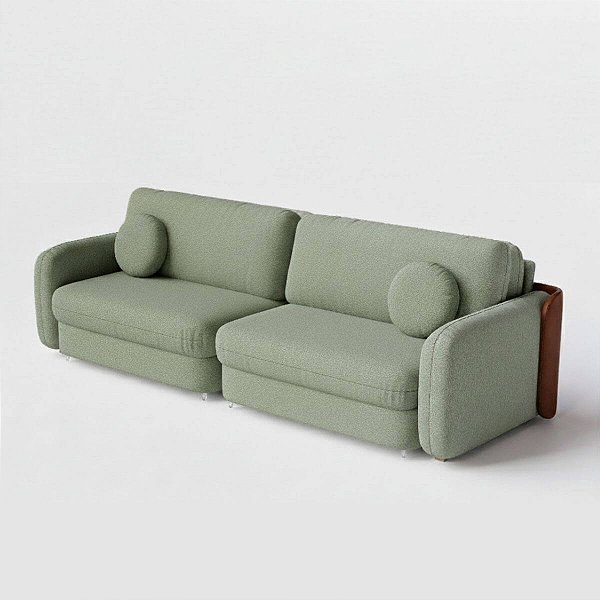 Sofá Cama New Denver Sem Caixa 2,40m em Linho Verde Claro