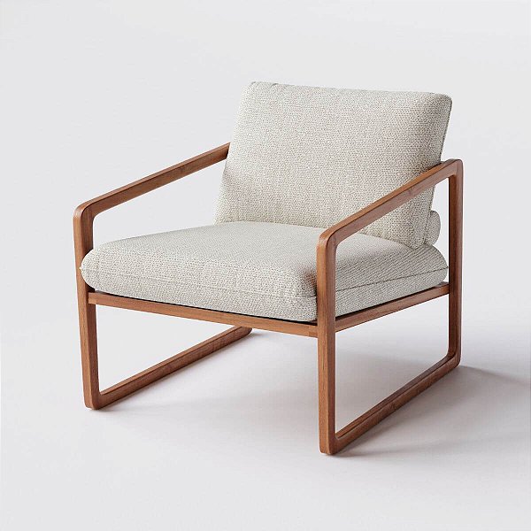 Poltrona Dallas em Linho Bege - Home Mobily*