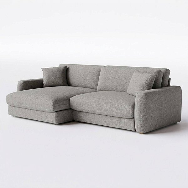 Sofá Cama Bahamas Sem Caixa de 2,40m em Linho Cinza Névoa