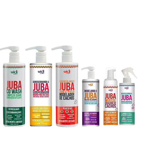 Kit Co-Wash, Condicionador, Encaracolando, Geleia, Mousse e Bruma Juba - WIDI CARE
