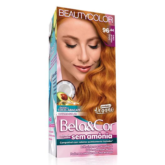 Coloração Bela e Cor Sem Amônia 96.44 Ruivo Natural Claro - BEAUTYCOLOR