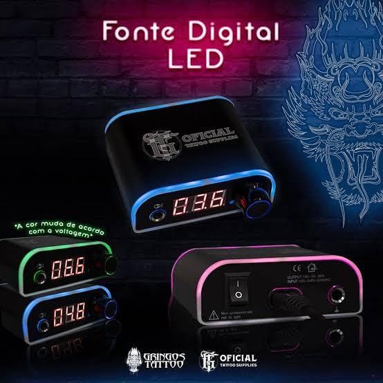 FONTE DIGITAL LED GRINGOS TATTOO