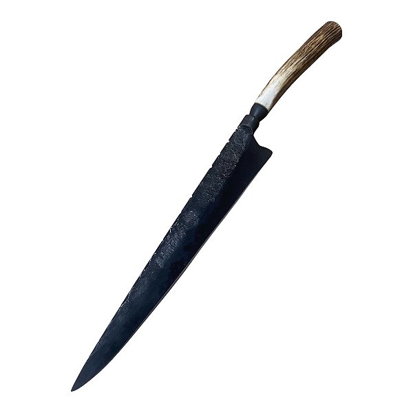 FACA FORJADA MOLA DE TREM 10'' CABO CHIFRE DE CERVO