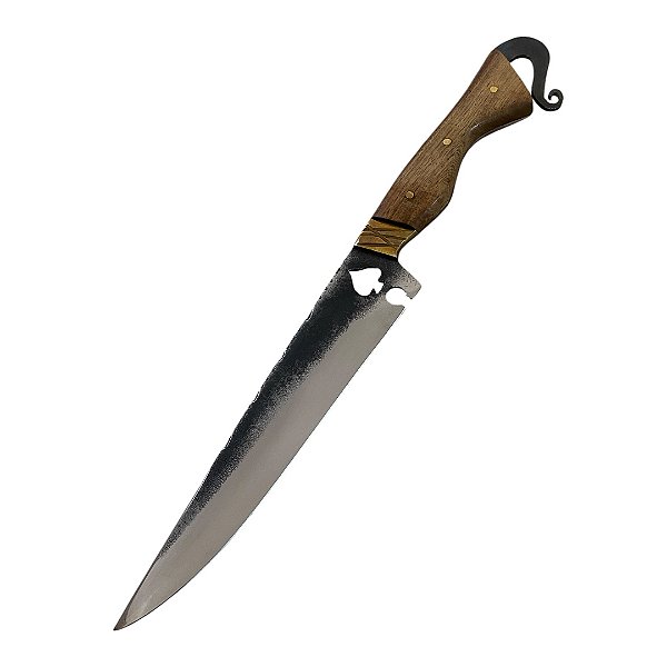 Faca para churrasco FULL TANG carbono 8" cabo madeira