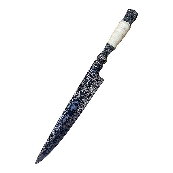 FACA ESPECIAL DAMASCO COLECIONADOR 9'' CABO OSSO ZAMAK
