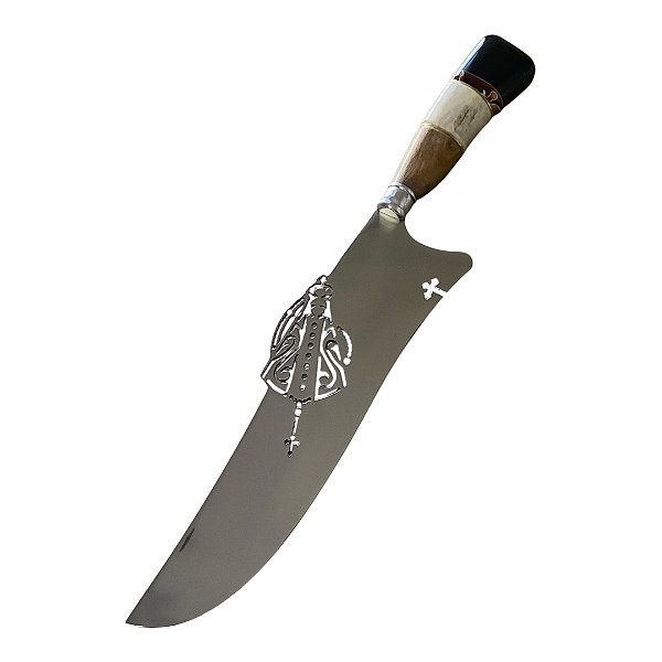 Faca mod. Nossa Senhora para churrasco aço inox 10" cabo misto