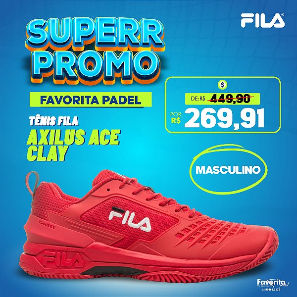Tênis Fila Axilus Ace Clay - Masculino Vermelho